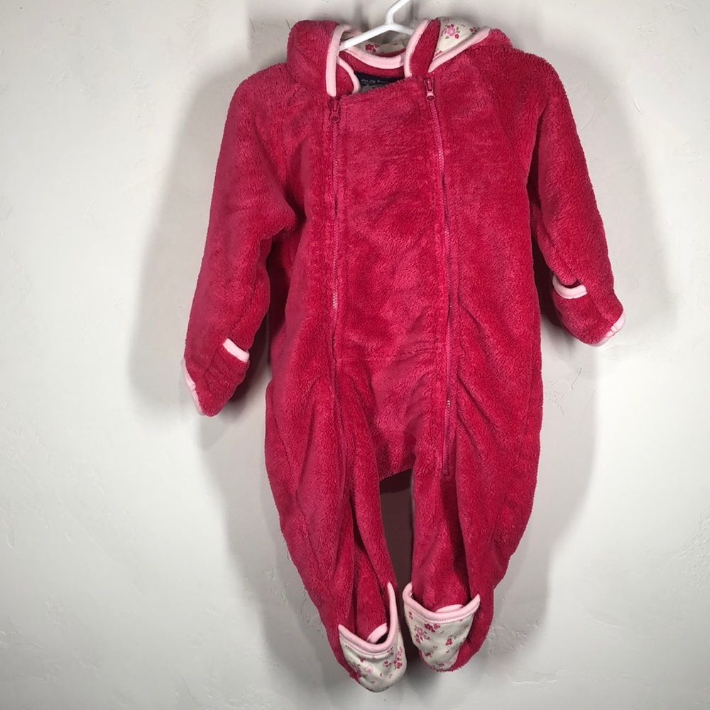 Rugged Bear pink fleece bunting size 3-6 months
